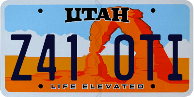 UT license plate Z410TI