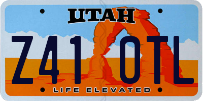 UT license plate Z410TL