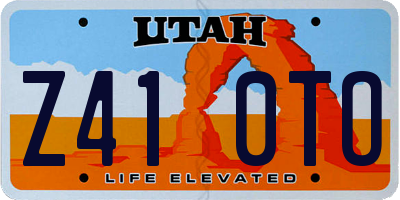 UT license plate Z410TO