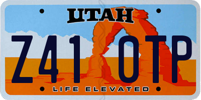UT license plate Z410TP