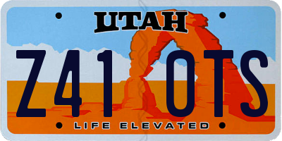 UT license plate Z410TS