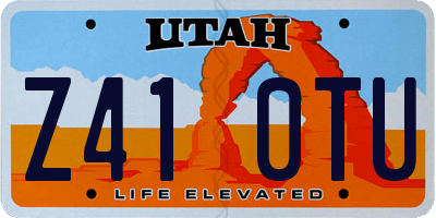 UT license plate Z410TU