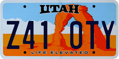 UT license plate Z410TY