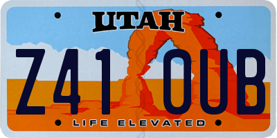 UT license plate Z410UB