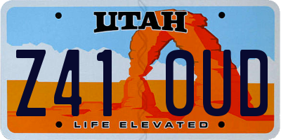 UT license plate Z410UD