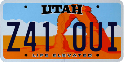 UT license plate Z410UI