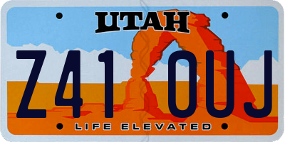 UT license plate Z410UJ