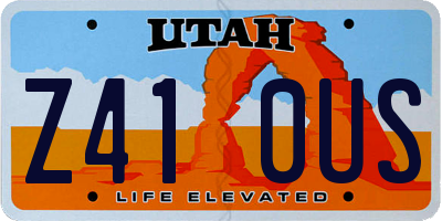 UT license plate Z410US