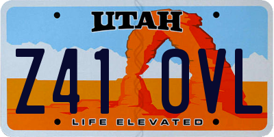 UT license plate Z410VL
