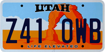 UT license plate Z410WB