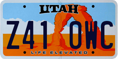 UT license plate Z410WC