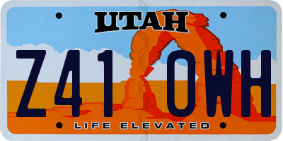 UT license plate Z410WH