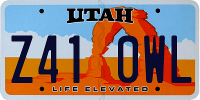 UT license plate Z410WL