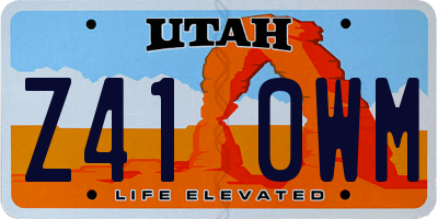 UT license plate Z410WM