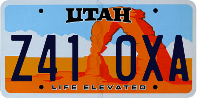 UT license plate Z410XA