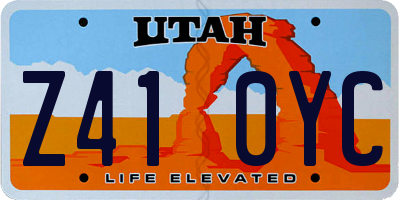 UT license plate Z410YC