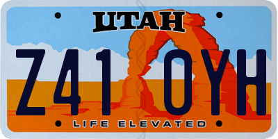 UT license plate Z410YH
