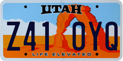 UT license plate Z410YQ
