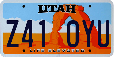 UT license plate Z410YU