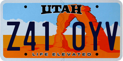 UT license plate Z410YV