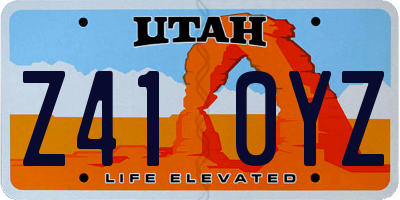 UT license plate Z410YZ