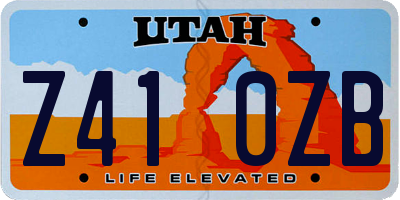 UT license plate Z410ZB