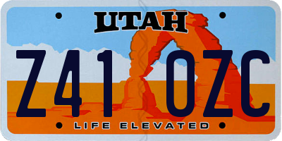 UT license plate Z410ZC