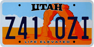 UT license plate Z410ZI