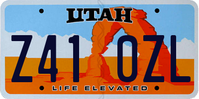 UT license plate Z410ZL