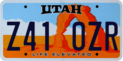 UT license plate Z410ZR