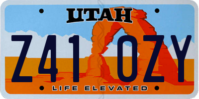 UT license plate Z410ZY