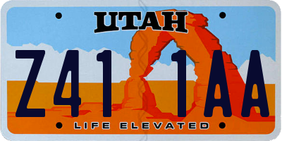 UT license plate Z411AA