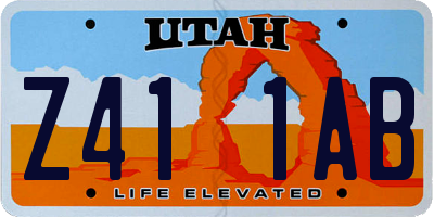 UT license plate Z411AB