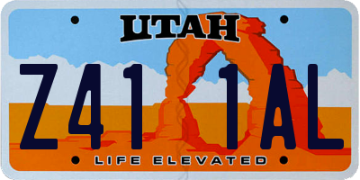 UT license plate Z411AL