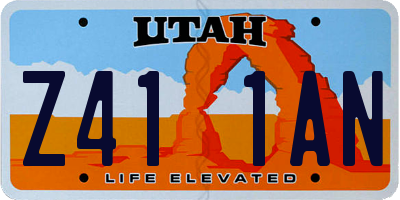 UT license plate Z411AN