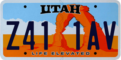 UT license plate Z411AV