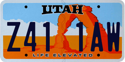 UT license plate Z411AW