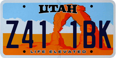 UT license plate Z411BK