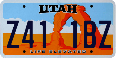 UT license plate Z411BZ