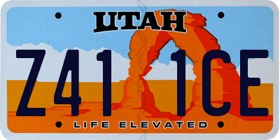 UT license plate Z411CE