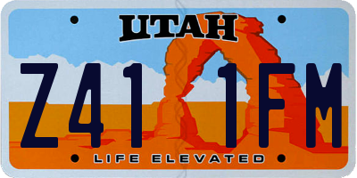 UT license plate Z411FM