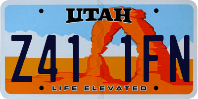 UT license plate Z411FN