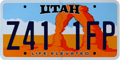 UT license plate Z411FP