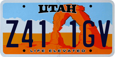 UT license plate Z411GV
