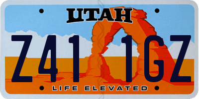 UT license plate Z411GZ