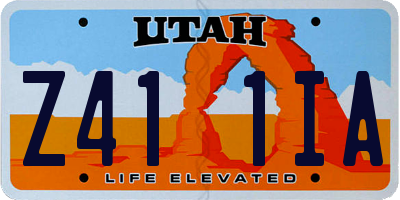 UT license plate Z411IA
