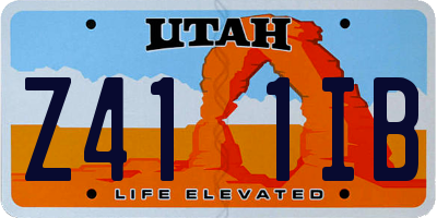 UT license plate Z411IB