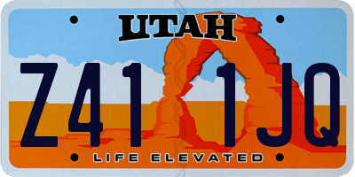 UT license plate Z411JQ