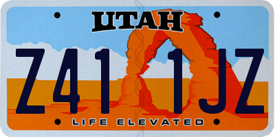 UT license plate Z411JZ