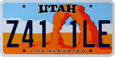 UT license plate Z411LE